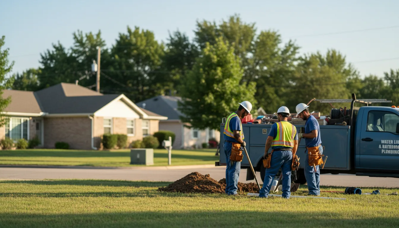 Residential water line and bathroom plumbing service in Grandview, MO